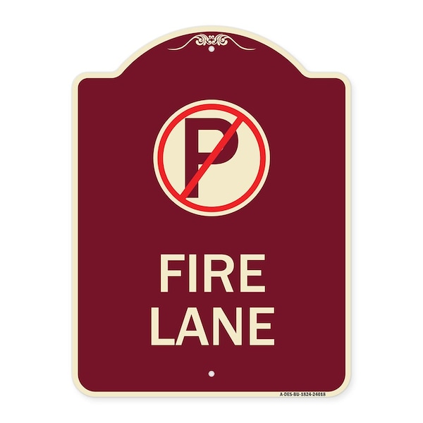 Signmission Fire Lane No Parking Symbol Heavy-Gauge Aluminum Architectural Sign, 24" x 18", BU-1824-24018 A-DES-BU-1824-24018 - main